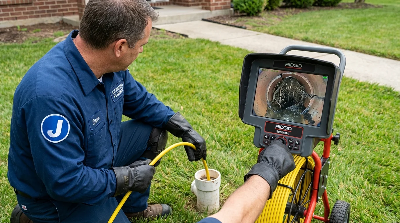 Sewer camera inspection being performed by Johns Plumbing LLC in Tullahoma